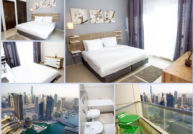 Apartment in Dubai - Bird`s-eye view over Marina, 2BR