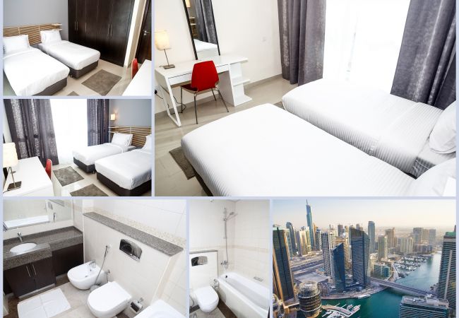 Apartment in Dubai - Bird`s-eye view over Marina, 2BR